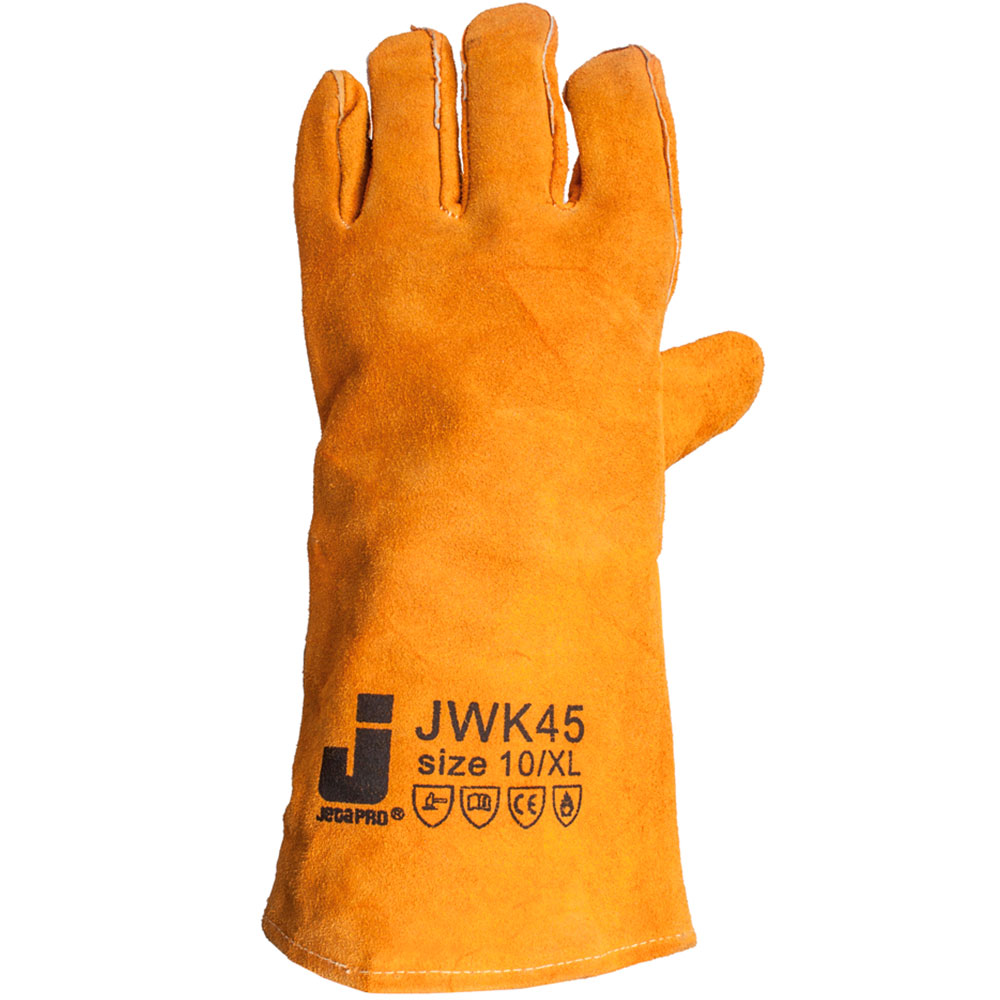 Перчатки защитные из коровьей кожи с хб подкладкой, желтый XL JWK45 JETAPRO
