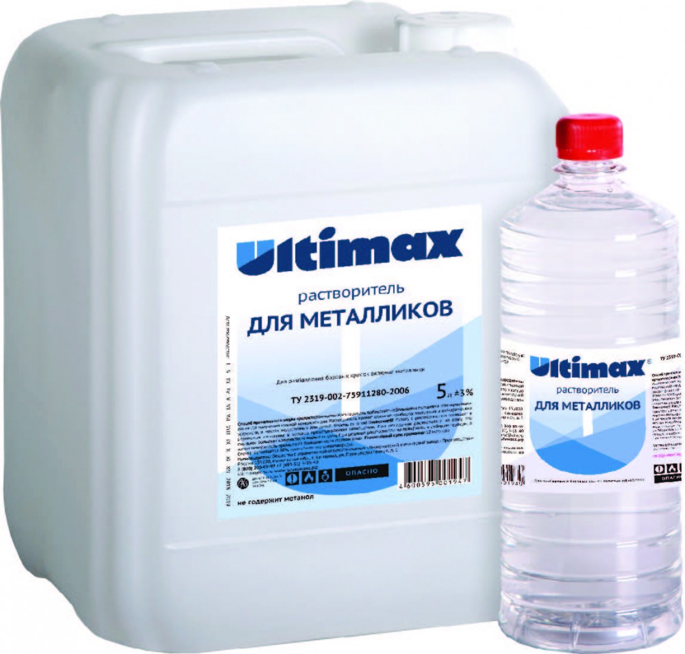 Растворитель Ultimax для базисных эмалей в ПЭТ бутылках 0,9 л